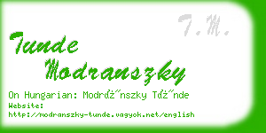 tunde modranszky business card
